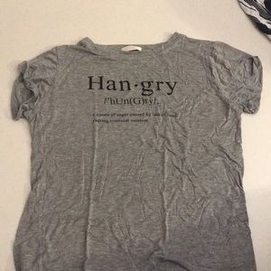 Grey Hangry shirt.